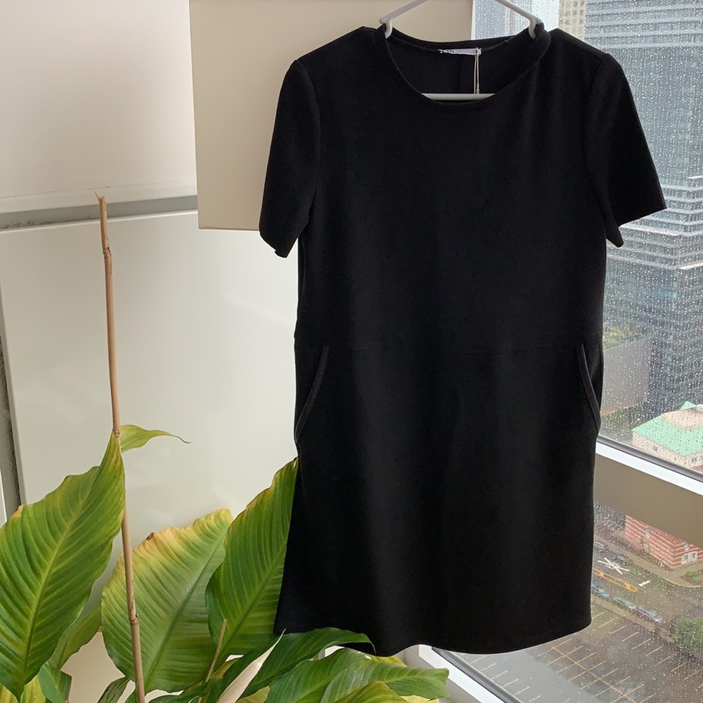 Zara black t-shirt mini dress
